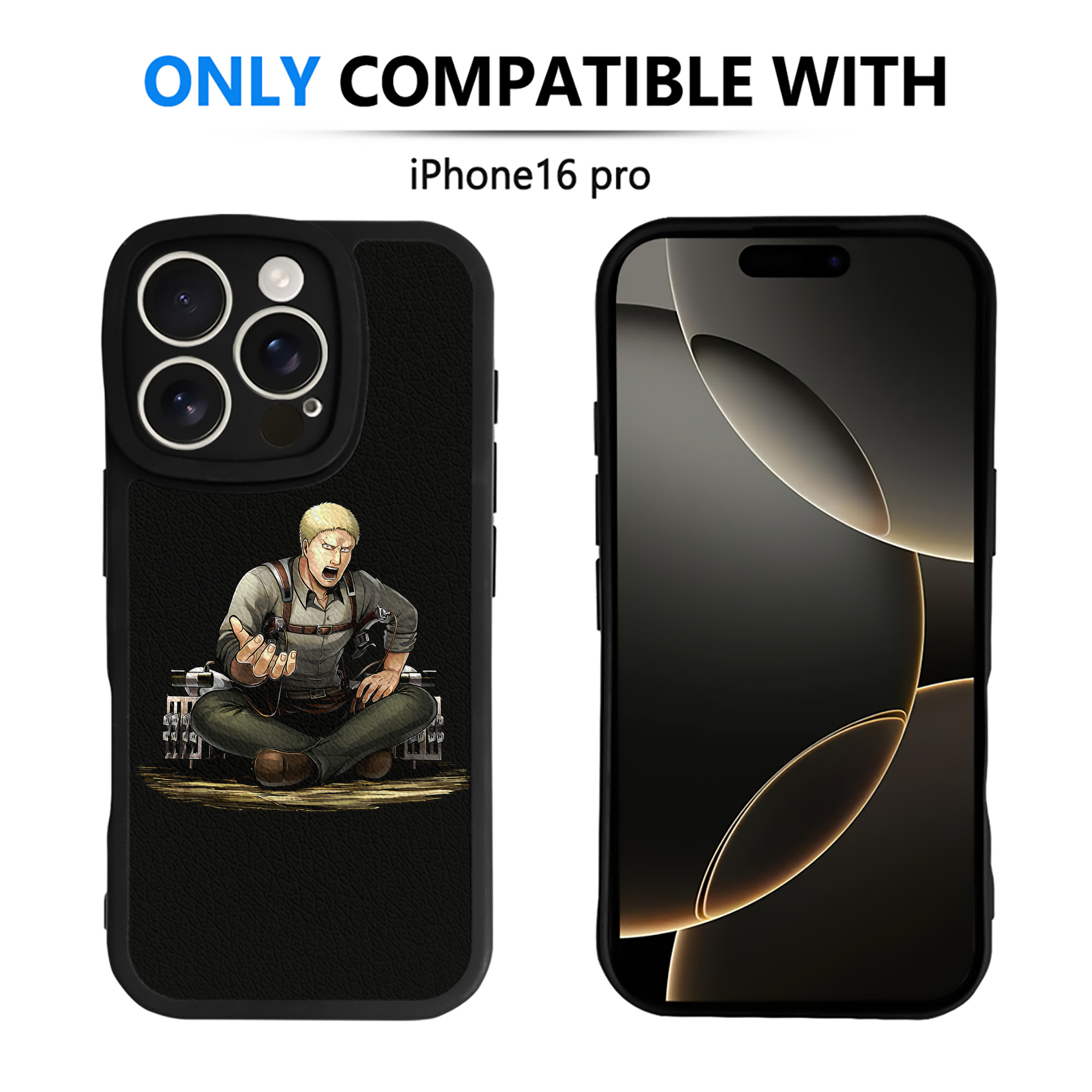 （画像用） 進撃の巨人 ライナー・ブラウン Attack on Titan Reiner Braun 【iPhone 16シリーズ対応】シリコンスマホケース（レザー調） 材質：シリコン